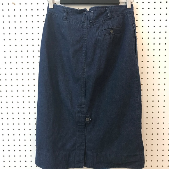 Vintage Denim Knee-Length Skirt - Picture 2 of 8